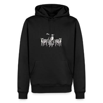 Lémuriens - Sweat à capuche Premium bio Homme - noir - Devant - Nico (187cm)