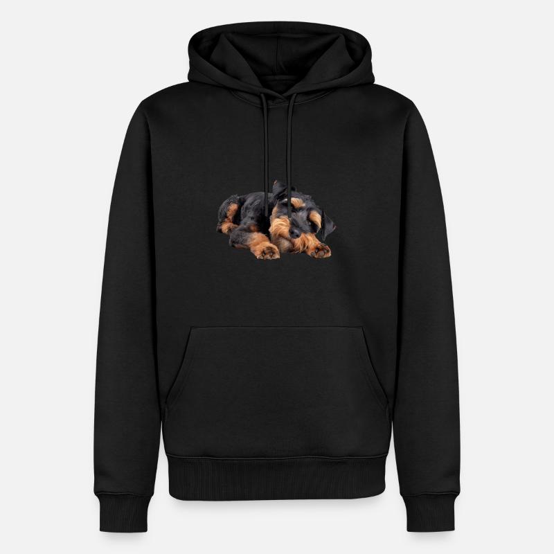 Welsh Terrier - Männer Premium Bio Hoodie - Schwarz