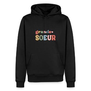 Kind Zukunft Große Schwester 2024 - Männer Premium Bio Hoodie - Schwarz - Vorne - Nico (187cm)