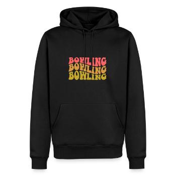 Bowling - Sweat à capuche Premium bio Homme - noir - Devant - Nico (187cm)