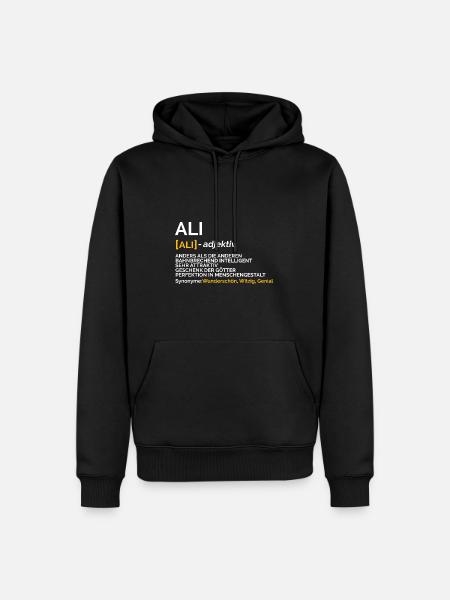 Ali - Männer Premium Bio Hoodie - Schwarz