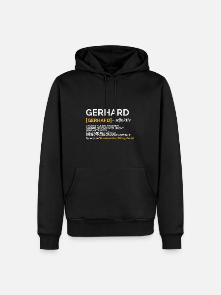 Gerhard - Männer Premium Bio Hoodie - Schwarz
