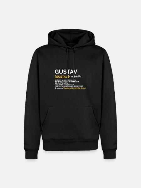 Gustav - Männer Premium Bio Hoodie - Schwarz