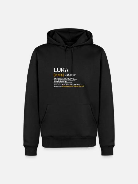 Luka - Männer Premium Bio Hoodie - Schwarz