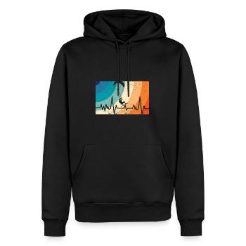 Kitesurfing - Männer Premium Bio Hoodie - Schwarz - Vorne - Nico (187cm)
