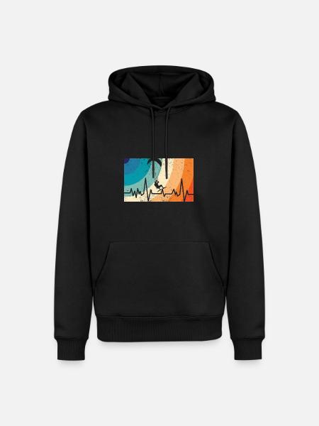 Kitesurf - Felpa con cappuccio ecologica premium da uomo - nero