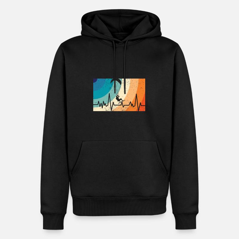 Kitesurf - Sweat à capuche Premium bio Homme - noir