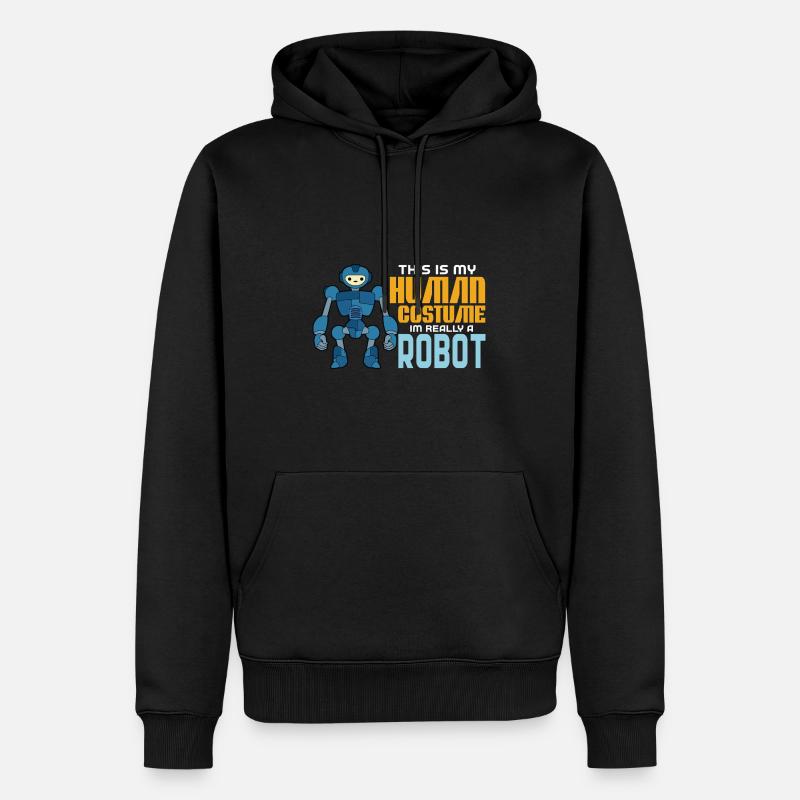 Roboter - Männer Premium Bio Hoodie - Schwarz