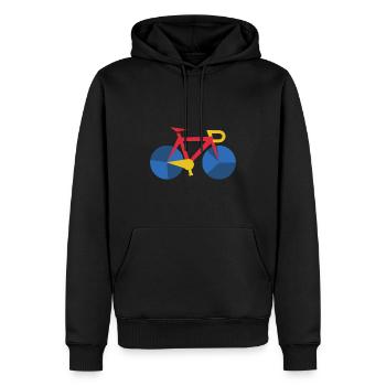 Rennrad Kunst Fahrrad Abstrakt - Männer Premium Bio Hoodie - Schwarz - Vorne - Nico (187cm)