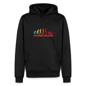 Evolution Graphic Kayaking Canoe Rowing Rower Padd - Männer Premium Bio Hoodie - Schwarz - Vorne - Nico (187cm)