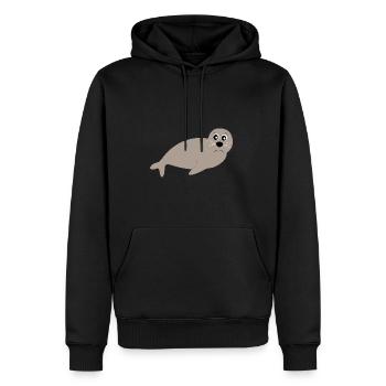 Seehund Seehunde Robbe Robben Tiere - Männer Premium Bio Hoodie - Schwarz - Vorne - Nico (187cm)