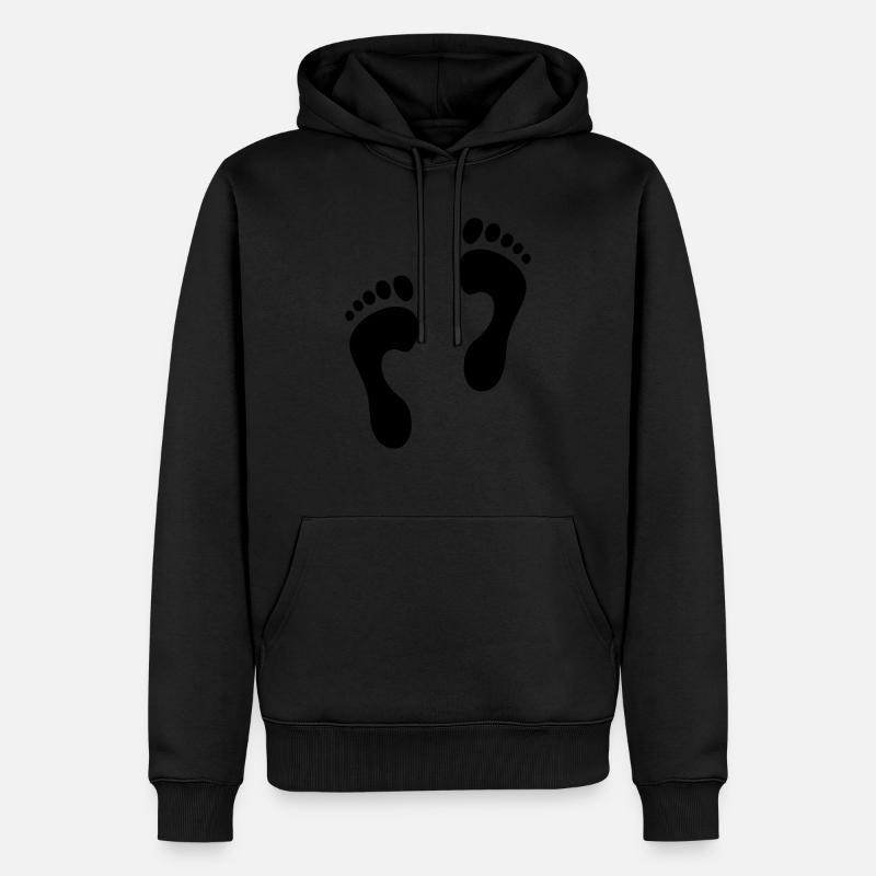 Fußabdrücke 2 - Männer Premium Bio Hoodie - Schwarz
