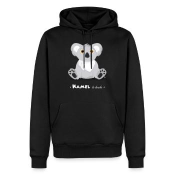 Kamel le koala - Sweat à capuche Premium bio Homme - noir - Devant - Nico (187cm)