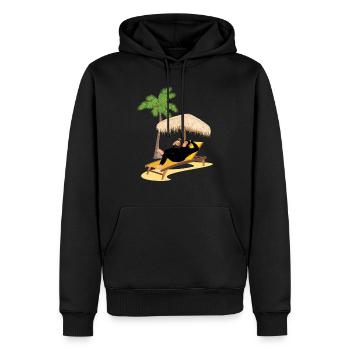 Affe am Strand - Männer Premium Bio Hoodie - Schwarz - Vorne - Nico (187cm)