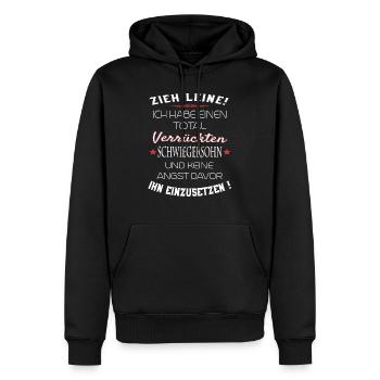 verrückter Schwiegersohn - Männer Premium Bio Hoodie - Schwarz - Vorne - Nico (187cm)