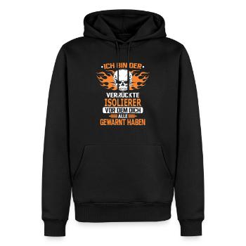 ISOLIERER - Männer Premium Bio Hoodie - Schwarz - Vorne - Nico (187cm)