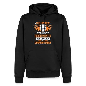 BÜRGERMEISTER - Männer Premium Bio Hoodie - Schwarz - Vorne - Nico (187cm)