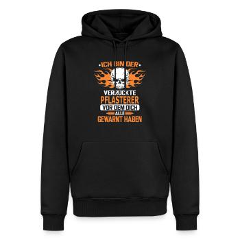 PFLASTERER - Männer Premium Bio Hoodie - Schwarz - Vorne - Nico (187cm)