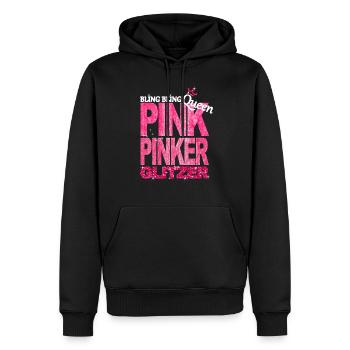 Bling Queen Pink Glitzer Prinzessin Geburtstag - Männer Premium Bio Hoodie - Schwarz - Vorne - Nico (187cm)