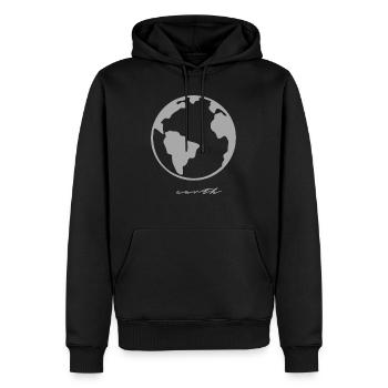 Terre Earth Planet Galaxy Espace Idée cadeau - Sweat à capuche Premium bio Homme - noir - Devant - Nico (187cm)