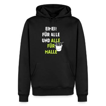 Eimer für Alle und alle für Malle - Männer Premium Bio Hoodie - Schwarz - Vorne - Nico (187cm)
