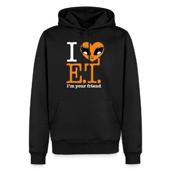 Ich HERZ ET - Männer Premium Bio Hoodie - Schwarz - Vorne - Nico (187cm)
