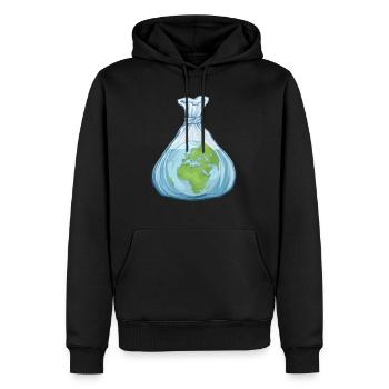 « Plastic Planet » Planet Contest Design Tshirt - Sweat à capuche Premium bio Homme - noir - Devant - Nico (187cm)