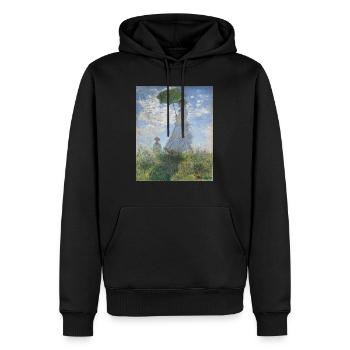 Claude Monet - Woman with a Parasol - Madame Monet - Men’s Premium Organic Hoodie - black - Front - Nico (187cm)