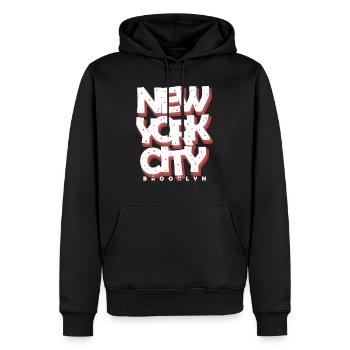 New York City Brooklyn Idee T-Shirt Design Geschenk - Männer Premium Bio Hoodie - Schwarz - Vorne - Nico (187cm)