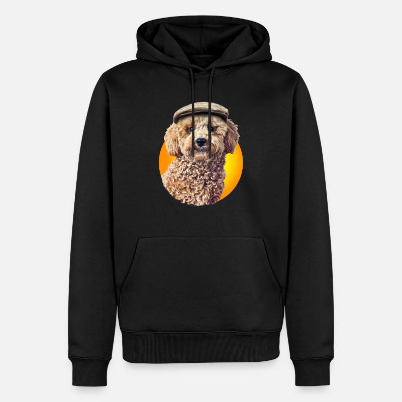Pepe caniche avec bonnet - Sweat à capuche Premium bio Homme - noir