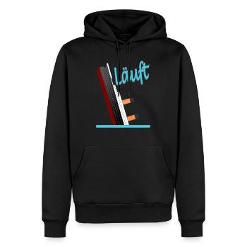 Läuft-Titanic-Version 1 - Männer Premium Bio Hoodie - Schwarz - Vorne - Nico (187cm)