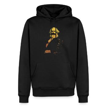Karl Marx - Sweat à capuche Premium bio Homme - noir - Devant - Nico (187cm)