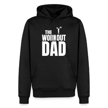 The workout dad (blanc) - Sweat à capuche Premium bio Homme - noir - Devant - Nico (187cm)