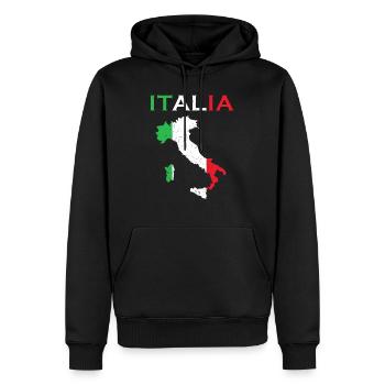Italia Italien Flagge Italiener - Männer Premium Bio Hoodie - Schwarz - Vorne - Nico (187cm)