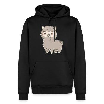 Alpaca - Men’s Premium Organic Hoodie - black - Front - Nico (187cm)