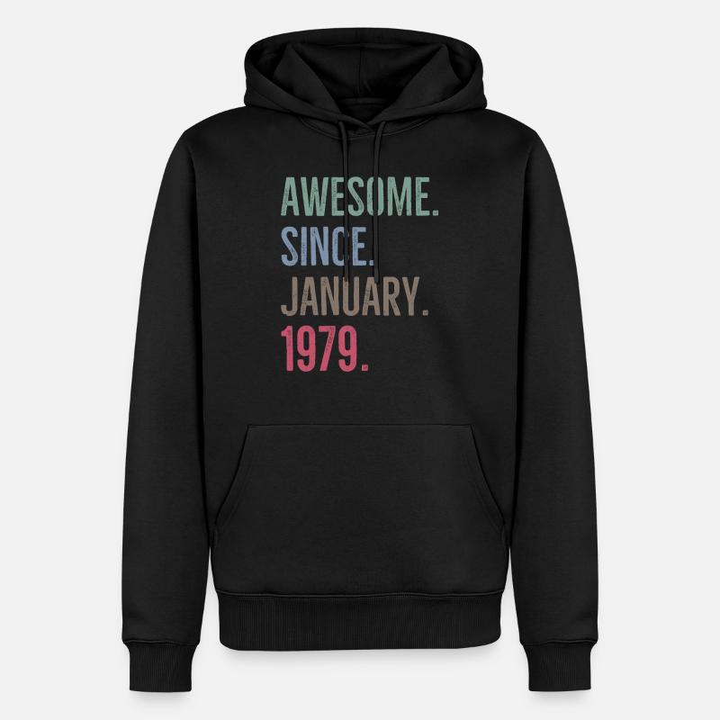 Génial depuis janvier 1979 - Sweat à capuche Premium bio Homme - noir
