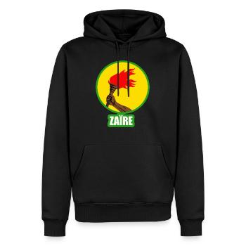 zaïre ancien RD Congo - Sweat à capuche Premium bio Homme - noir - Devant - Nico (187cm)