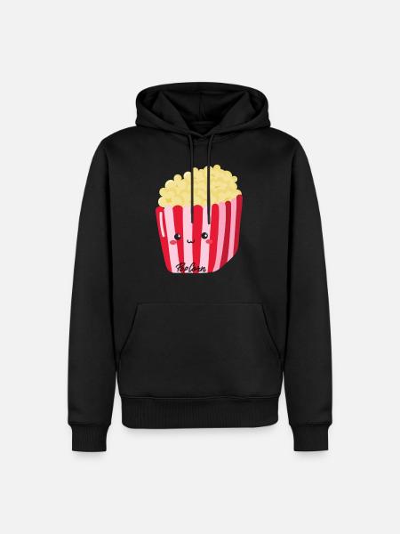 Popcorn - Männer Premium Bio Hoodie - Schwarz