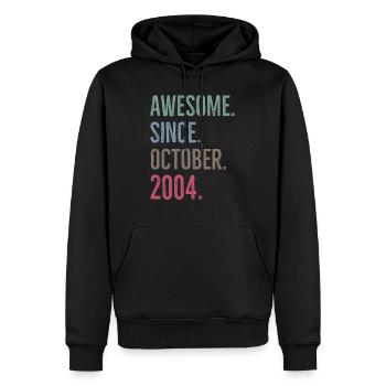 Génial depuis octobre 2004 - Sweat à capuche Premium bio Homme - noir - Devant - Nico (187cm)