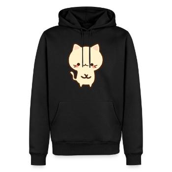Chat guimauve kawaii pour les fans d’anime - Sweat à capuche Premium bio Homme - noir - Devant - Nico (187cm)