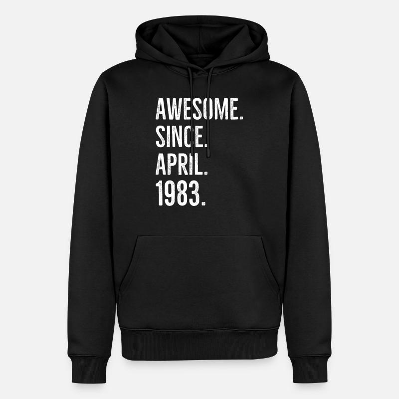 Awesome seit April 1983 - Männer Premium Bio Hoodie - Schwarz