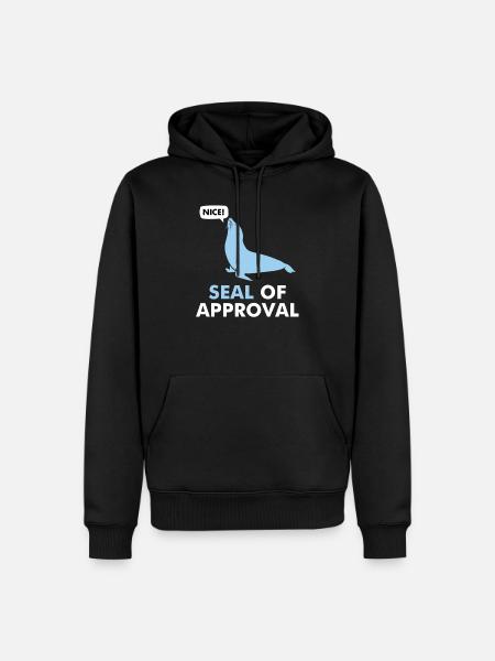 SEAL of Approval Funny Pun - Men’s Premium Organic Hoodie - black