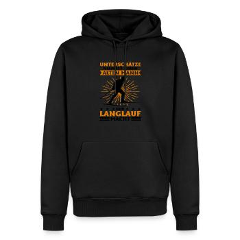 Unterschätze Niemals Einen Alten Mann Der Langlauf - Männer Premium Bio Hoodie - Schwarz - Vorne - Nico (187cm)