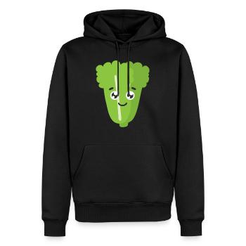 Grüner Salat - Männer Premium Bio Hoodie - Schwarz - Vorne - Nico (187cm)