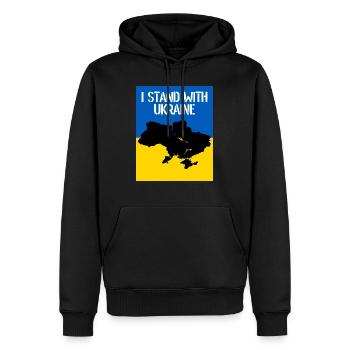 Ukraine - Men’s Premium Organic Hoodie - black - Front - Nico (187cm)