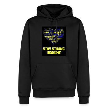 Ukraine - Männer Premium Bio Hoodie - Schwarz - Vorne - Nico (187cm)