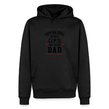 Superheroes Without Capes Are Called Dad Father's - Männer Premium Bio Hoodie - Schwarz - Vorne - Nico (187cm)