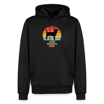 Jack Russell Papa pour Hommes Garçons Jack Russell - Sweat à capuche Premium bio Homme - noir - Devant - Nico (187cm)