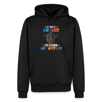 Brains To Learn Art History - Men’s Premium Organic Hoodie - black - Front - Nico (187cm)