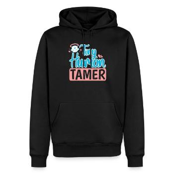 Baby Sitting Tiny Human Tamer - Men’s Premium Organic Hoodie - black - Front - Nico (187cm)